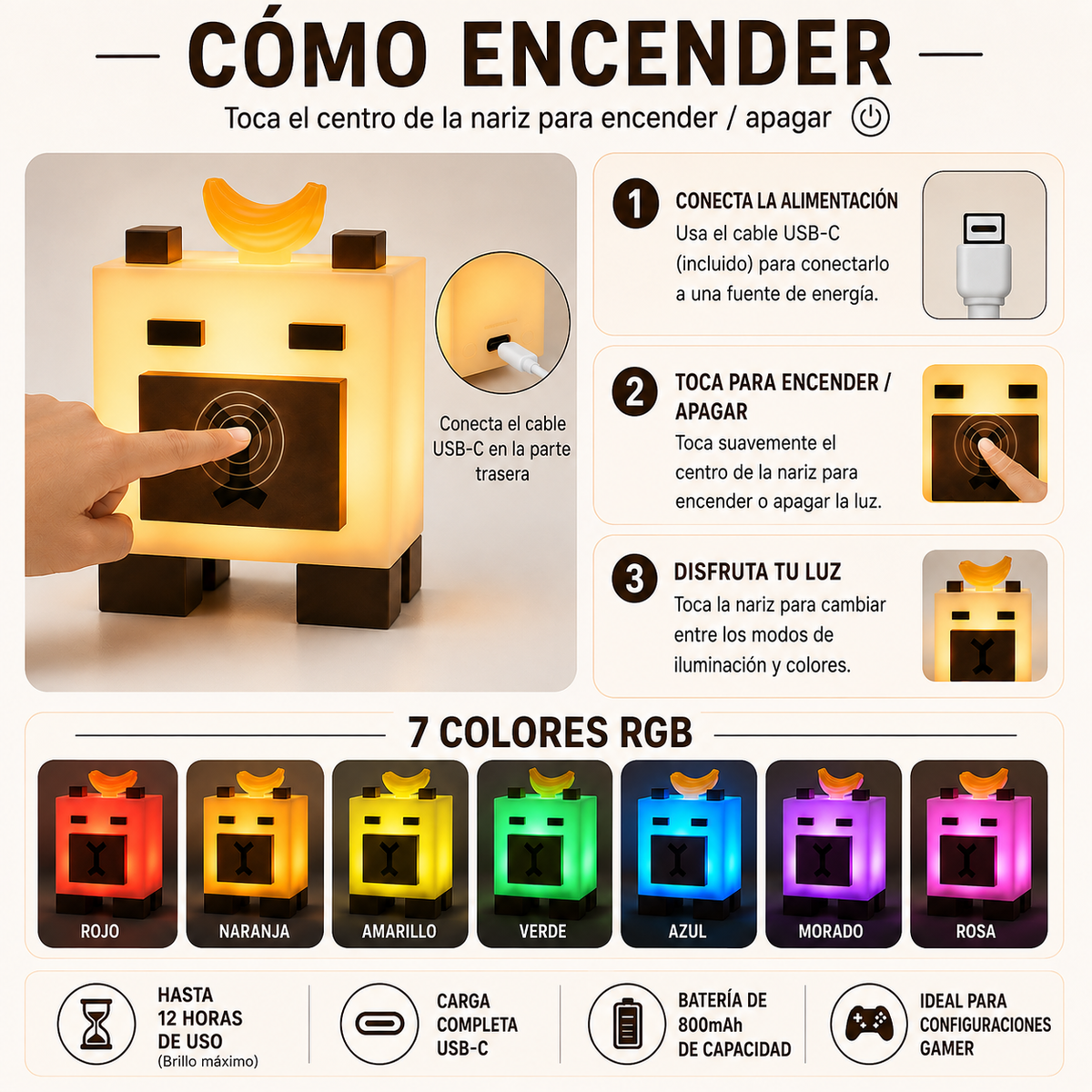 Lámpara Capybara Pixel — La Armas Tú Mismo